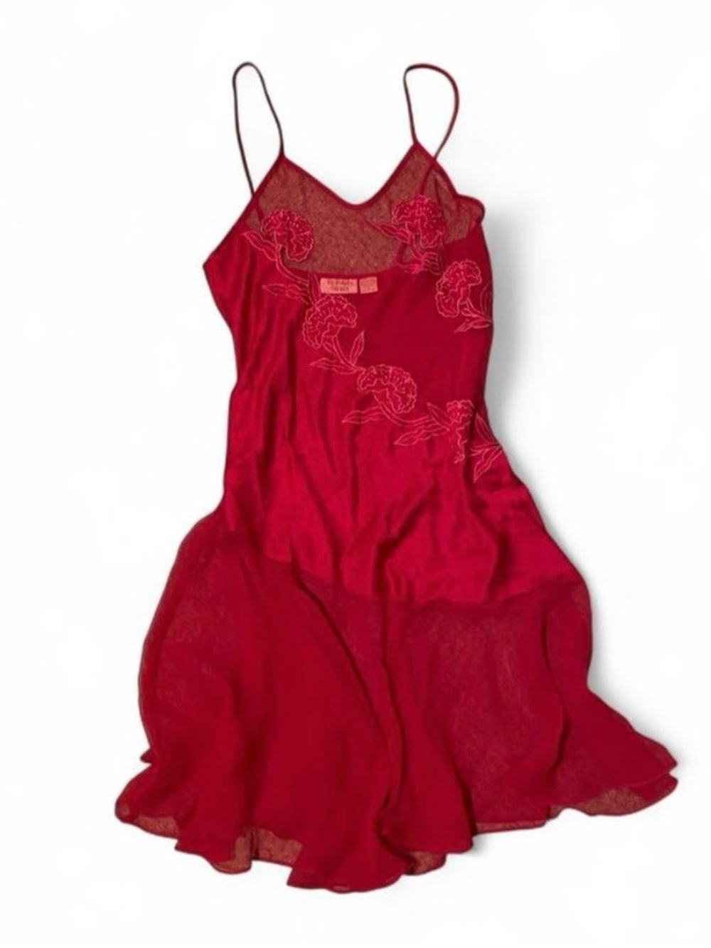 Victoria's Secret Red Floral Lace Slip